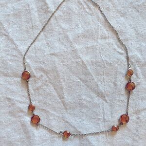 Stunning and unique vintage orange stone necklace!